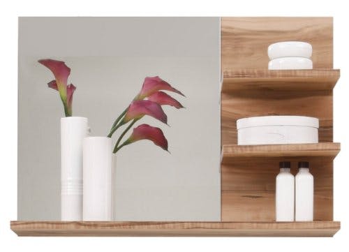 trendteam smart living - Wandspiegel Spiegel - Badezimmer - Cancun - Aufbaumaß (BxHxT) 72 x 57 x 20 cm - Farbe Nussbaum - 125940160