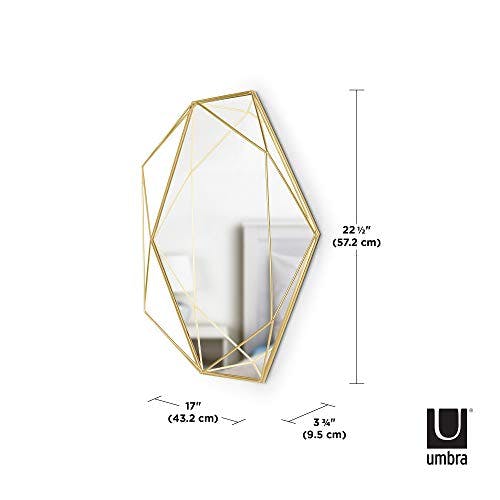 Umbra Prisma Wandspiegel für horizontale oder vertikale Anbringung, Metall, Gold, 0