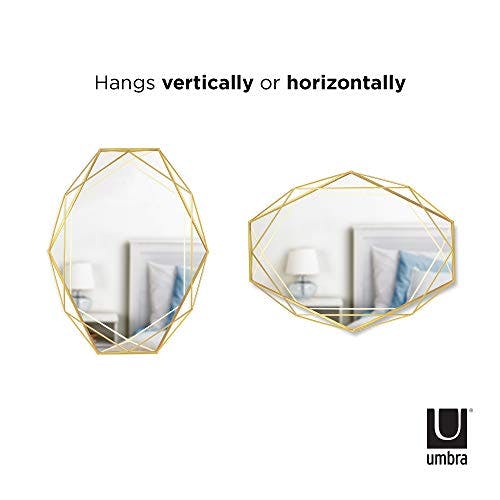 Umbra Prisma Wandspiegel für horizontale oder vertikale Anbringung, Metall, Gold, 1
