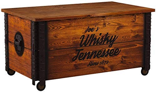 Uncle Joe´s Couchtisch XL Whisky Truhentisch Truhe Vintage Holz braun mit Stauraum Holzkiste Beistelltisch Landhaus Wohnzimmertisch Holztisch