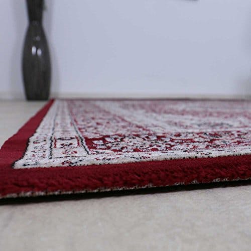 VIMODA Klassisch Orient Teppich dicht gewebt in Dunkel Rot, Maße:120 x 170 cm 2