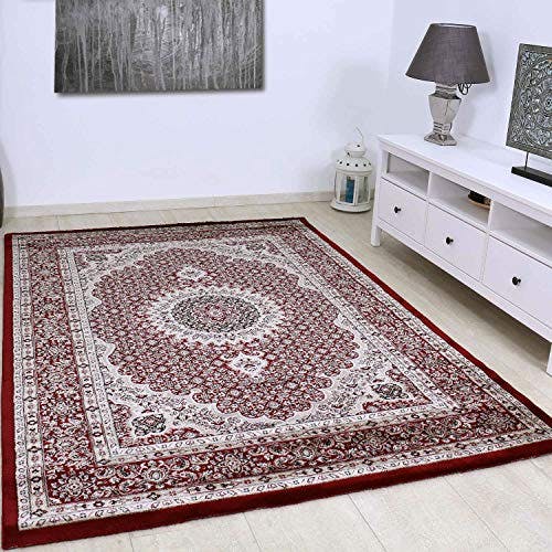 VIMODA Klassisch Orient Teppich dicht gewebt in Dunkel Rot, Maße:120 x 170 cm