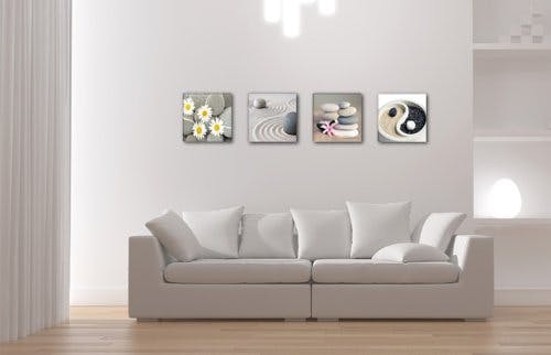 Visario Leinwandbilder 6607 Bild auf Leinwand SPA 4 x 30 x 30 cm, 4 Teile 1