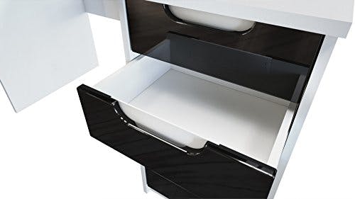 Vladon Büromöbel Arbeitszimmer komplett Set Logan, Made in Germany, Korpus in Schwarz matt/Fronten in Grau Hochglanz 2
