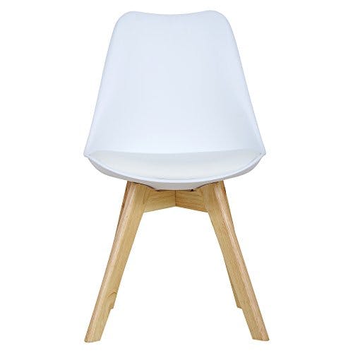 WOLTU BH29ws-2 2 x Esszimmerstühle 2er Set Esszimmerstuhl Design Stuhl Küchenstuhl Holz, Weiß 3