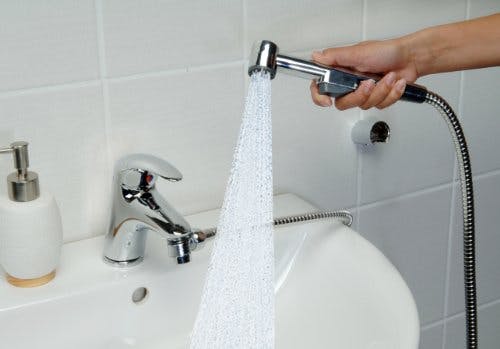 Eisl DX25 Waschbecken Dusche, Bidet-Handbrause für Küche, Bad, Waschraum, Dusche für Badezimmer Set mit Schlauch (150 mm) und Adapter, Chrom 0