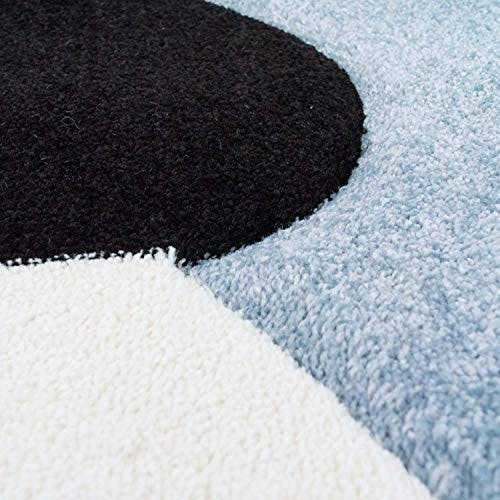 carpet city Kinderteppich Flachflor Bueno Panda-Bär in Blau mit Konturenschnitt für Kinderzimmer; Größe: 80x150 cm 2