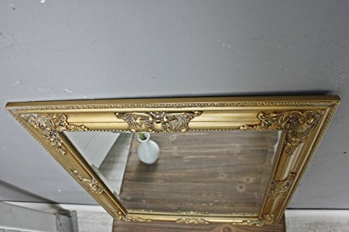 elbmöbel Spiegel Wandspiegel 62x52cm in der Farbe Gold mit Holz-Rahmen barock antik 2