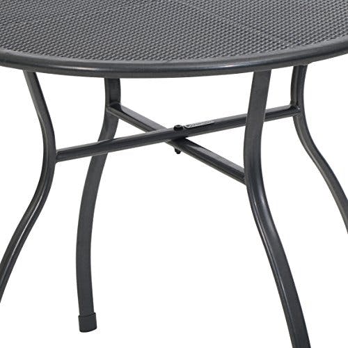greemotion Gartentisch Toulouse rund, Ø ca. 80 cm, pflegeleichter Tisch aus kunststoffummanteltem Stahl, Esstisch mit Niveauregulierung, eisengrau 1