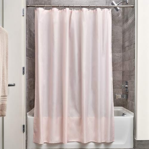 iDesign rideau de douche, rideau douche en polyester imperméable avec ourlet renforcé, rideau de bain lavable de taille 183,0 cm x 183,0 cm, rose 0