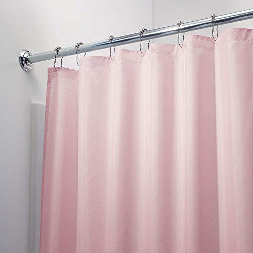 iDesign rideau de douche, rideau douche en polyester imperméable avec ourlet renforcé, rideau de bain lavable de taille 183,0 cm x 183,0 cm, rose 1