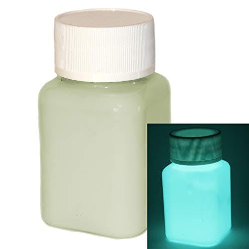 LUMENTICS Premium Leuchtfarbe GrünBlau 100g - Im Dunkeln leuchtende Malfarbe - Nachleuchtende UV Farbe zum Malen mit Glow Effekt - Phosphoreszierend 1