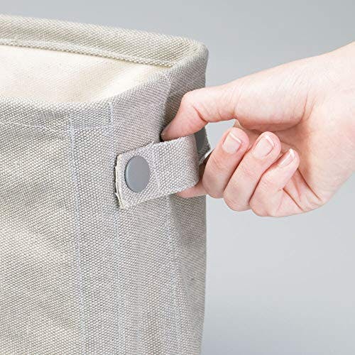 mDesign Toilettenpapierhalter (klein) aus Baumwolle – auch als Aufbewahrungskorb für Handtücher und Zeitungen – Elegante Toilettenpapier-Aufbewahrung – hellgrau 1