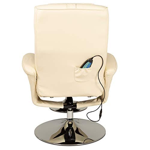 maxVitalis Relaxsessel mit Massagefunktion, Fernsehsessel, Sessel &amp; Hocker mit Vibrations-Massage, Massagesessel mit Wärmefunktion, Liegefunktion, Drehbar, Massagestuhl, elektrisch, TV Stuhl (Creme) 2