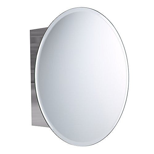 soak Moderner Spiegelschrank aus Edelstahl für das Badezimmer - Badschrank mit Spiegel - 50 x 50 cm, eine Tür (rund), einfache Montage 1