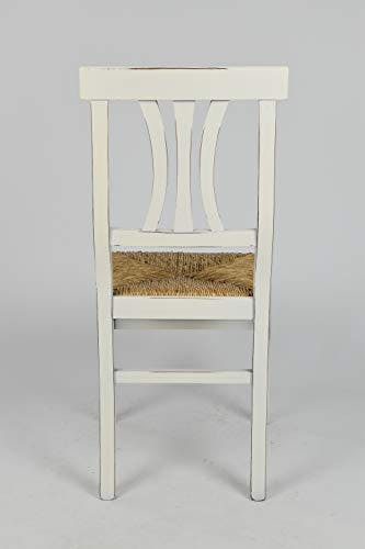 t m c s Tommychairs - 4er Set Stühle Artemisia für Küche und Esszimmer, Robuste Struktur aus lackiertem Buchenholz im Shabby Chic Stil, handwerklich antik behandelt und Sitzfläche aus Stroh 3