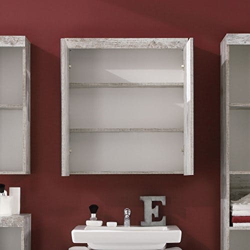 trendteam smart living - Spiegelschrank Spiegel - Badezimmer - Cancun - Aufbaumaß (BxHxT) 72 x 79 x 17 cm - Farbe Canyon Weiß Pine - 125940568 3