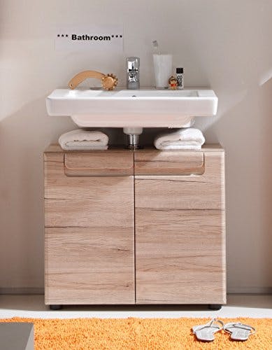 trendteam smart living - Waschbeckenunterschrank Unterschrank - Badezimmer - Malea - Aufbaumaß (BxHxT) 65 x 56 x 35 cm - Farbe Eiche San Remo Hell - 132430190 0