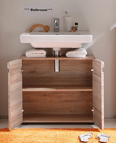trendteam smart living - Waschbeckenunterschrank Unterschrank - Badezimmer - Malea - Aufbaumaß (BxHxT) 65 x 56 x 35 cm - Farbe Eiche San Remo Hell - 132430190 1