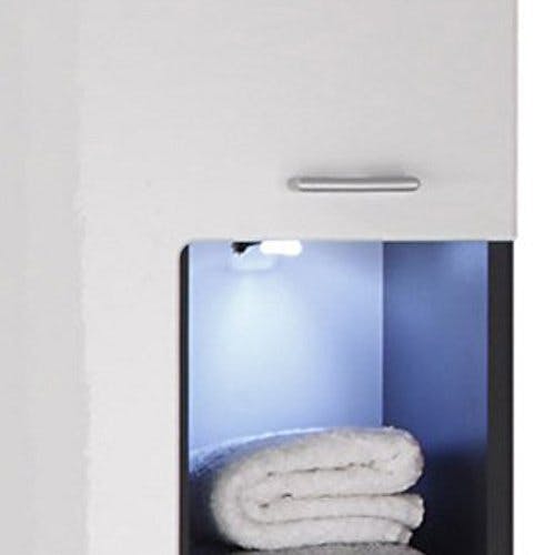 trendteam smart living - Hochschrank Schrank - Badezimmer - Tetis - Aufbaumaß (BxHxT) 40 x 182 x 30 cm - Farbe Graphit mit Weiß Hochglanz - 133010303 2