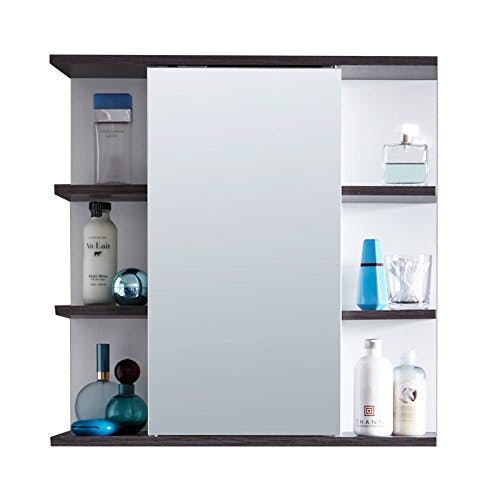 trendteam smart living - Spiegelschrank Spiegel - Badezimmer - California - Aufbaumaß (BxHxT) 60 x 60 x 20 cm - Farbe Weiß mit Rauchsilber - 162344103