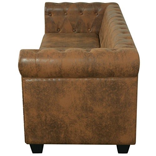 vidaXL Chesterfield Sofa 3 Sitzer Vintage Lounge Ledersofa Couch Sofagarnitur 2