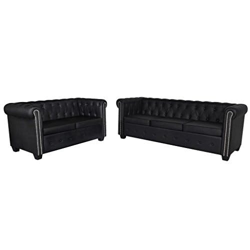 vidaXL Chesterfield Sofa Couch 2-&amp; 3-Sitzer Kunstleder Wohnmöbel Polstergarnitur