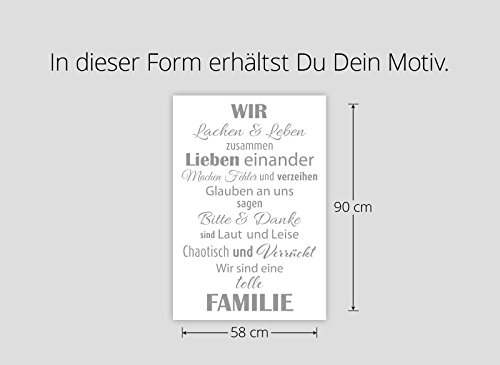 Wandaro Wandtattoo Spruch Wir sind eine tolle Familie I Schwarz 58 x