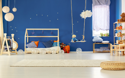 Kinderzimmer Wandfarbe Blau